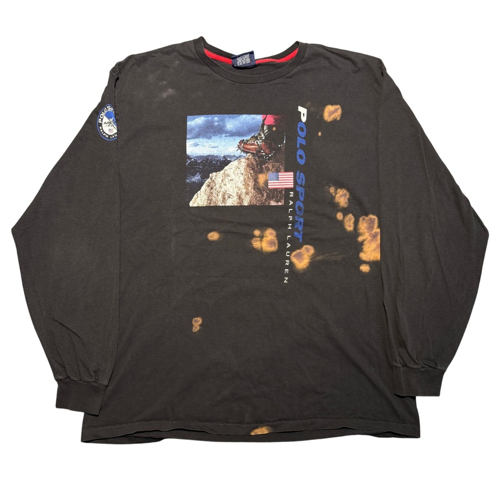 Vintage Polo Sport Ralph Lauren Arctic Challenge Graphic Long Sleeve Shirt XL